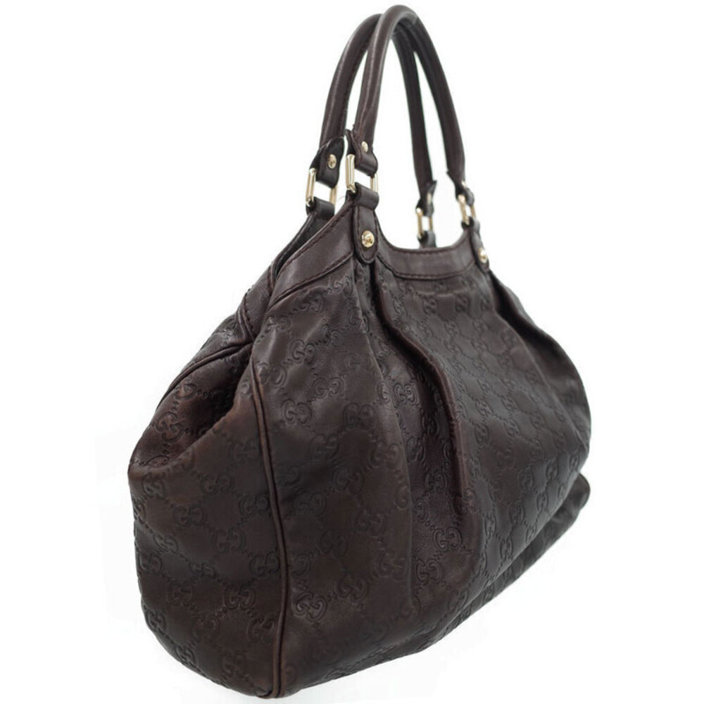 Gucci Leather ssima Bag Shoulder Tote Black Sukey